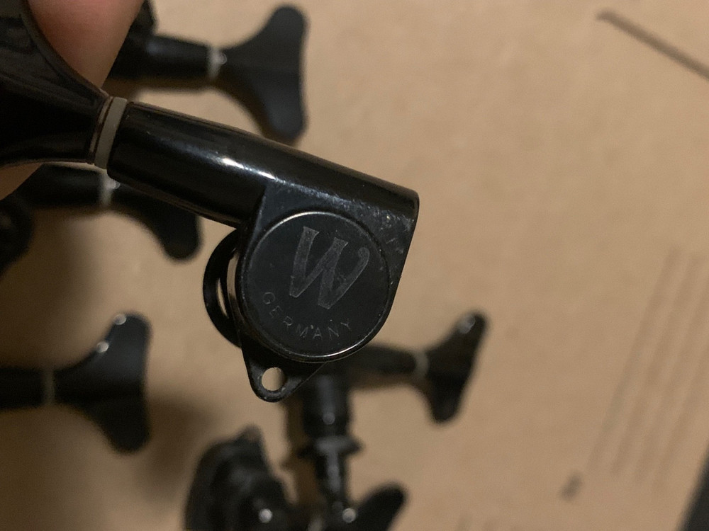 Warwick Machine Head, Black Tuner, 6-String Set - 3 Broken Pcs, Read Description