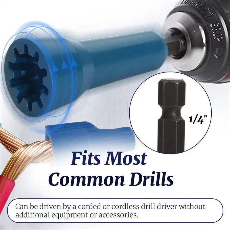 5PCS Wire Stripping Twisting Tool, Electrical Drill Stripper Cable Nut Twister