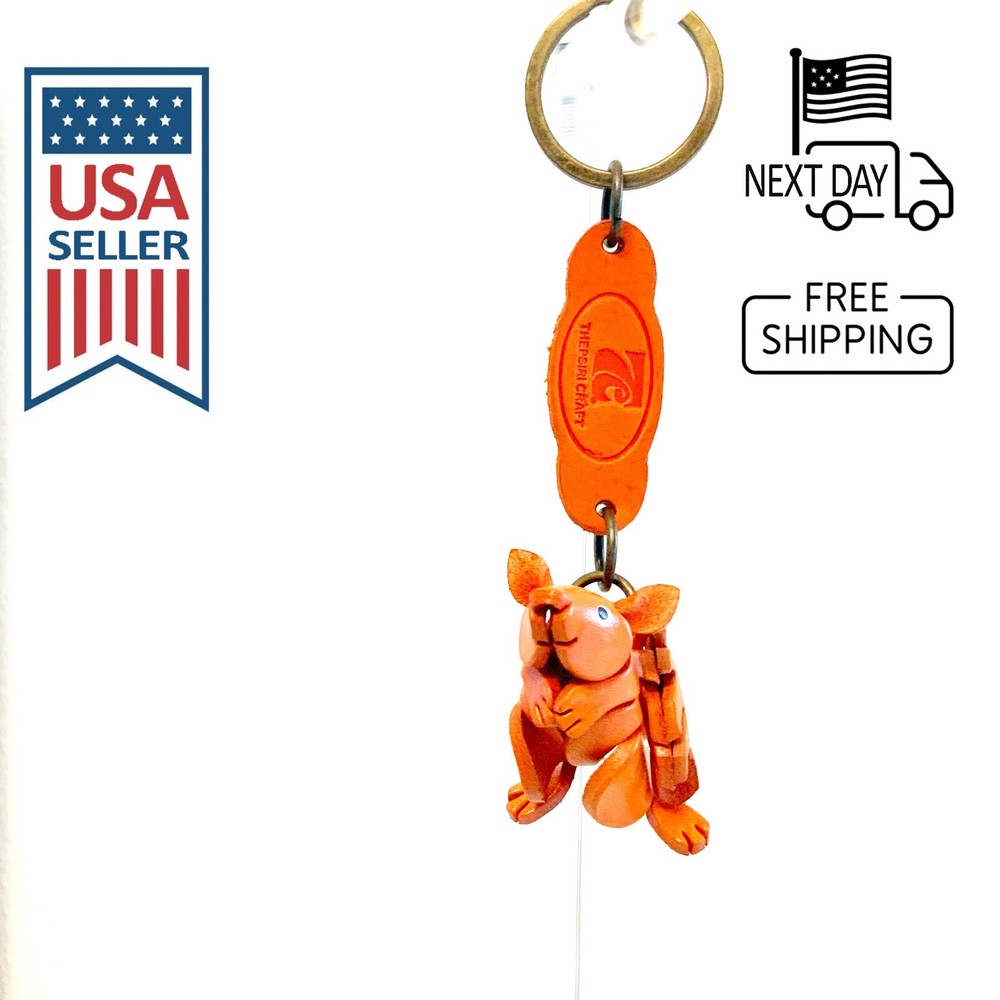 Squirrel Handmade Leather Keyring