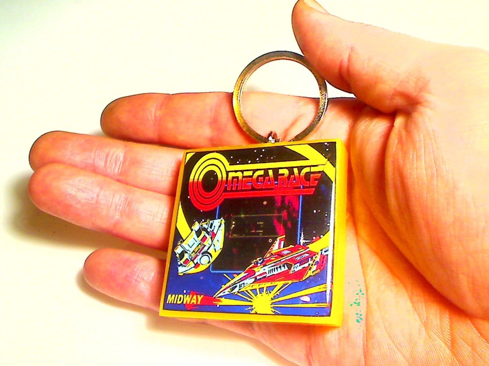 Omega Race Arcade Coin Door accessory Keychain