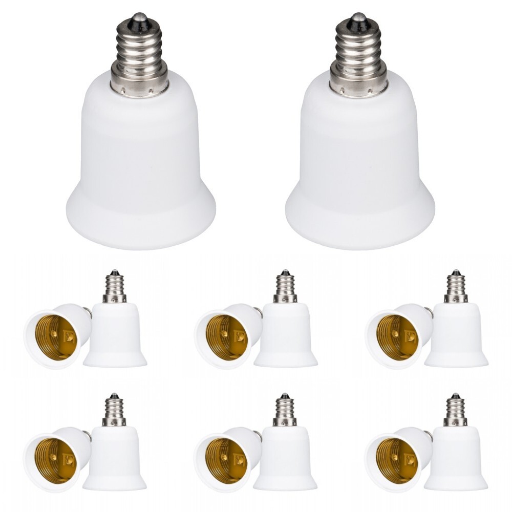 10Pcs E12 To E26 / E27 Socket Adapter Chandelier Converter Light Base Adapter