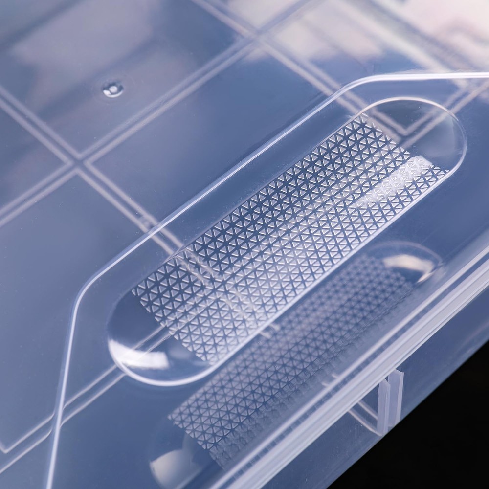 Bead Organizer Box, 46Pcs 45 Compartments Clear Plastic Storage Case with Hin...