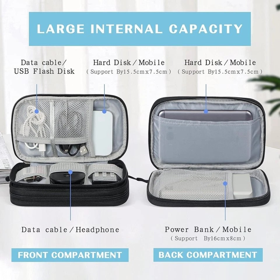 Portable Electronic Organizer Travel Cable Storage Bag Cord Case Accessories US