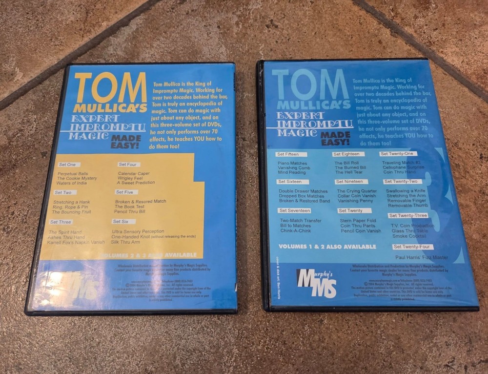 Tom Mullica 2 Dvd's Magic Mentalism Tricks