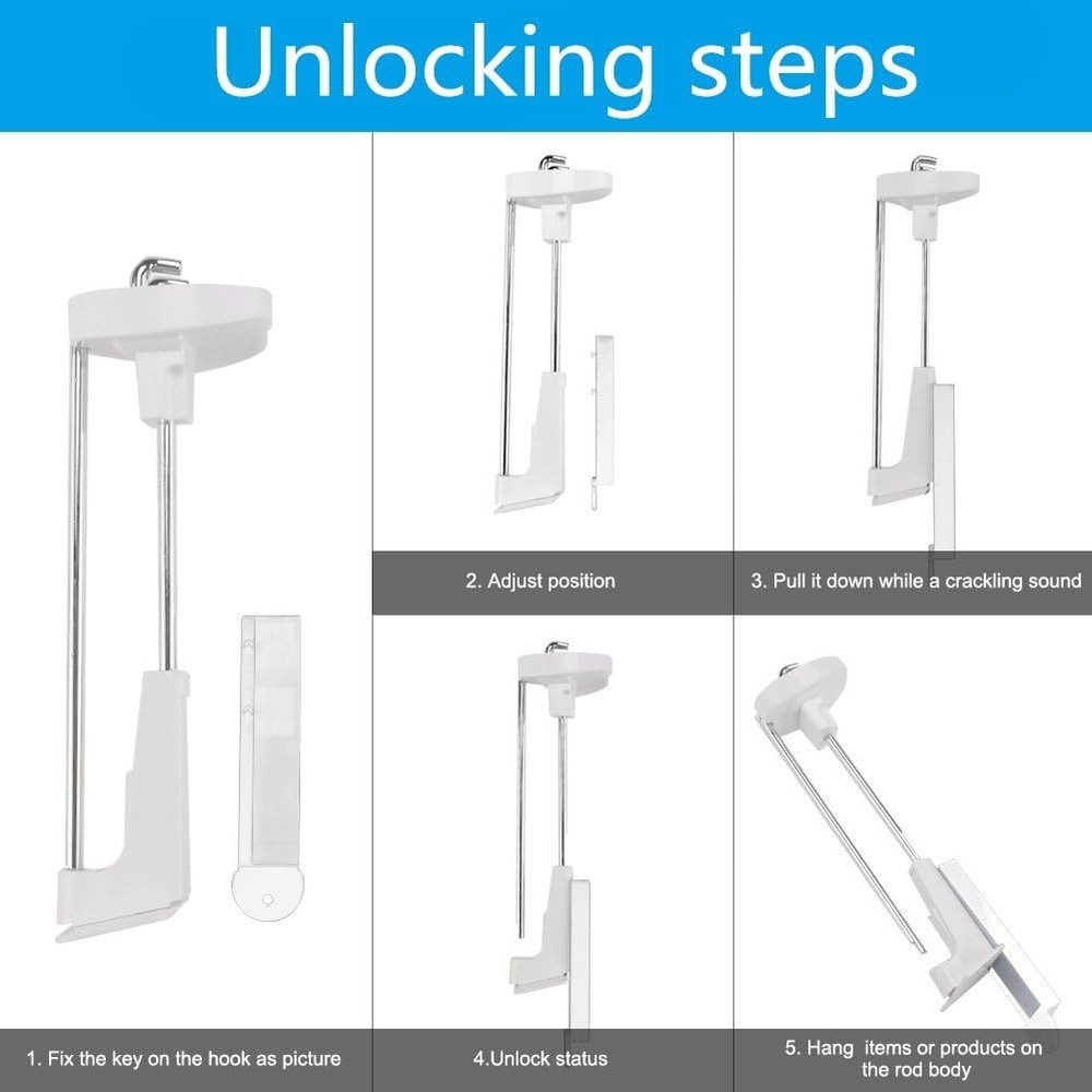 Dual Magnetic Keys for Slatwall and Peg Hook Security, Rust Resistant Features