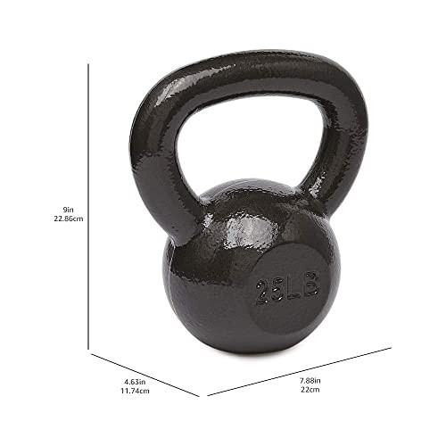 Amazon Basics Cast Iron Kettlebell for Strength Training, Wide Handle, 25 Pound