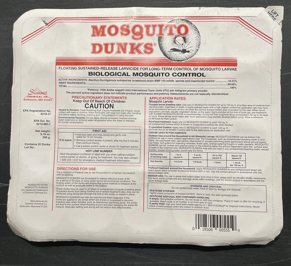 Summit Mosquito Dunk’s 20 Pack Bactimous Briquetts 111-5