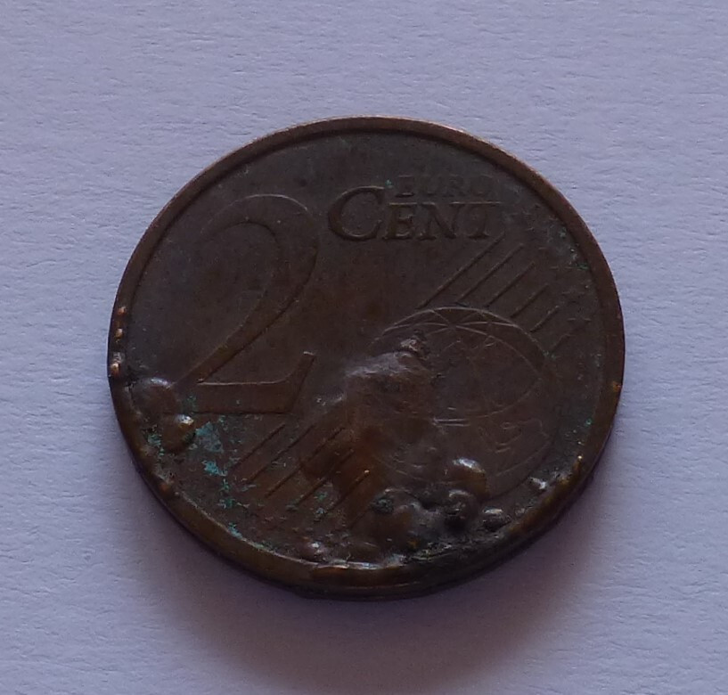 Error: Germany 2 Euro Cent 2007, Mint error
