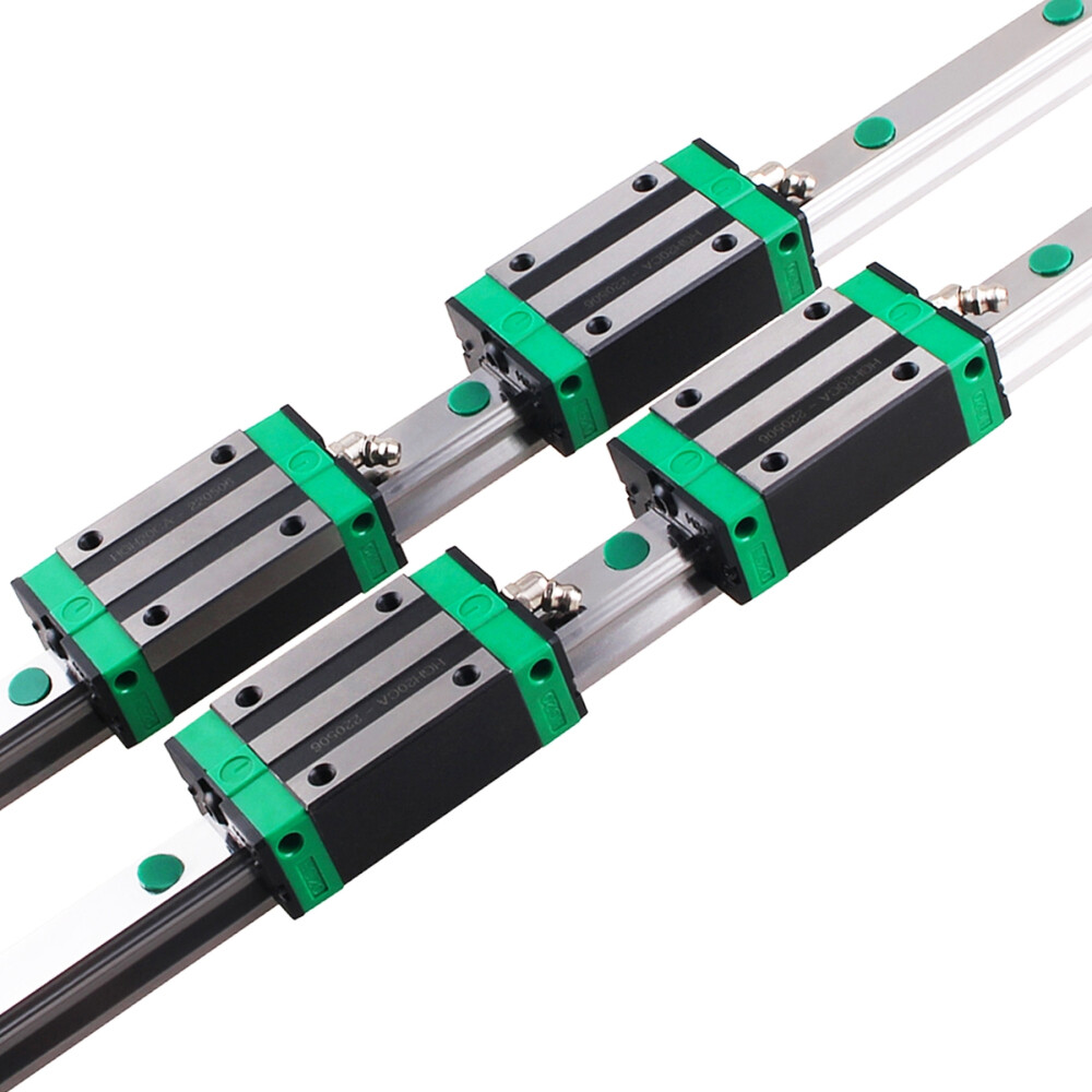 2PCS HGR20 Linear Guide Rail 200~2200mm +4PCS HGH20CA Slide Blocks for CNC DIY