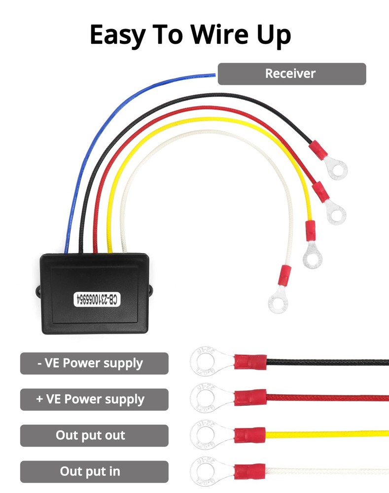 QWORK Wireless Remote Control Winch Kit - 12V, 250A, Steel, Waterproof,...