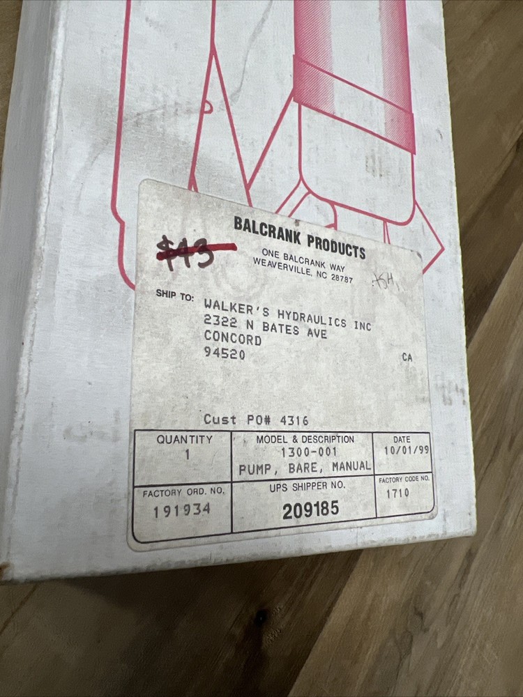 Balcrank 1300-001 Barrel Pump Open Box