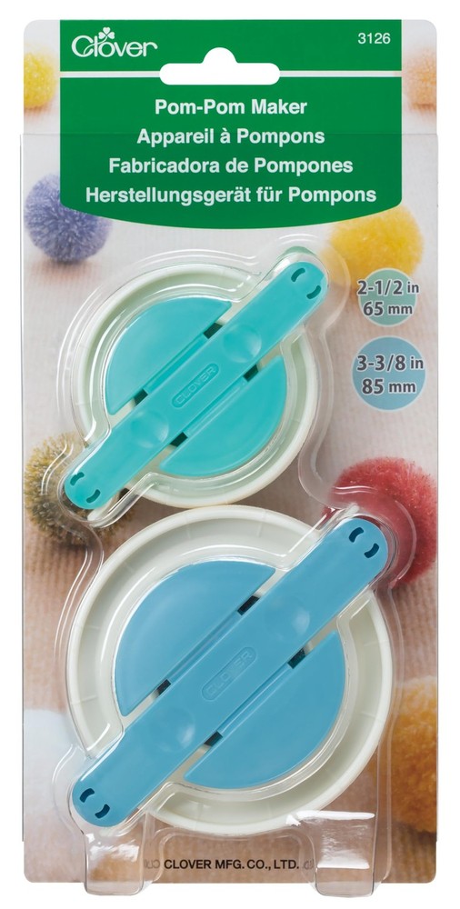 Clover Pom-Pom Maker, Large, Assorted Color, 2 pieces