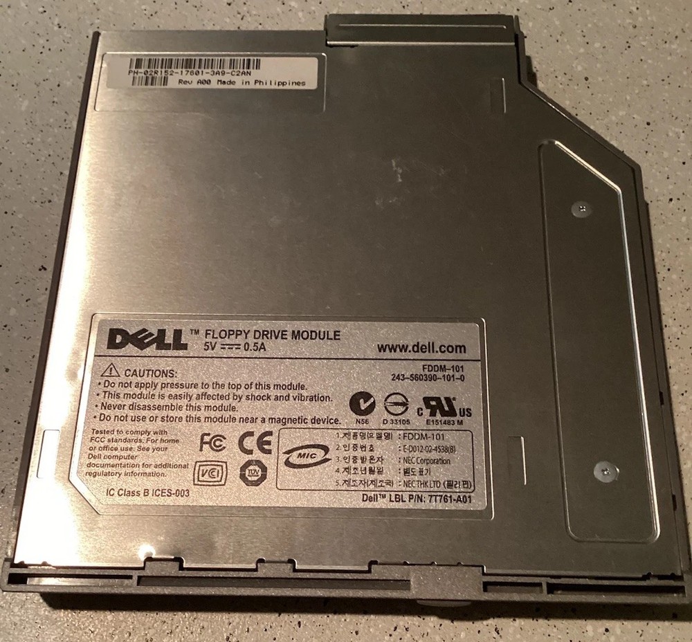 Dell 3.5” Floppy Disk Drive Module 5V 0.5A 7T761-A01
