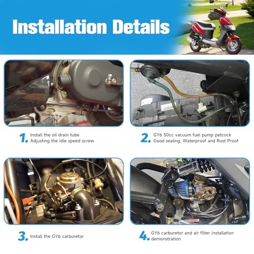 GY6 50cc Carburetor PD18J Carb Kit Compatible with Tao tao 49cc 50 ATM50 Pony