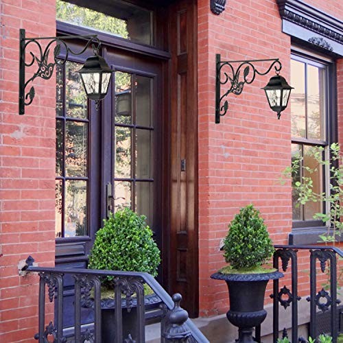Hanging Plants Bracket, 2 Pack 12 inch Wall Planter Hook with 2 Pack, Black