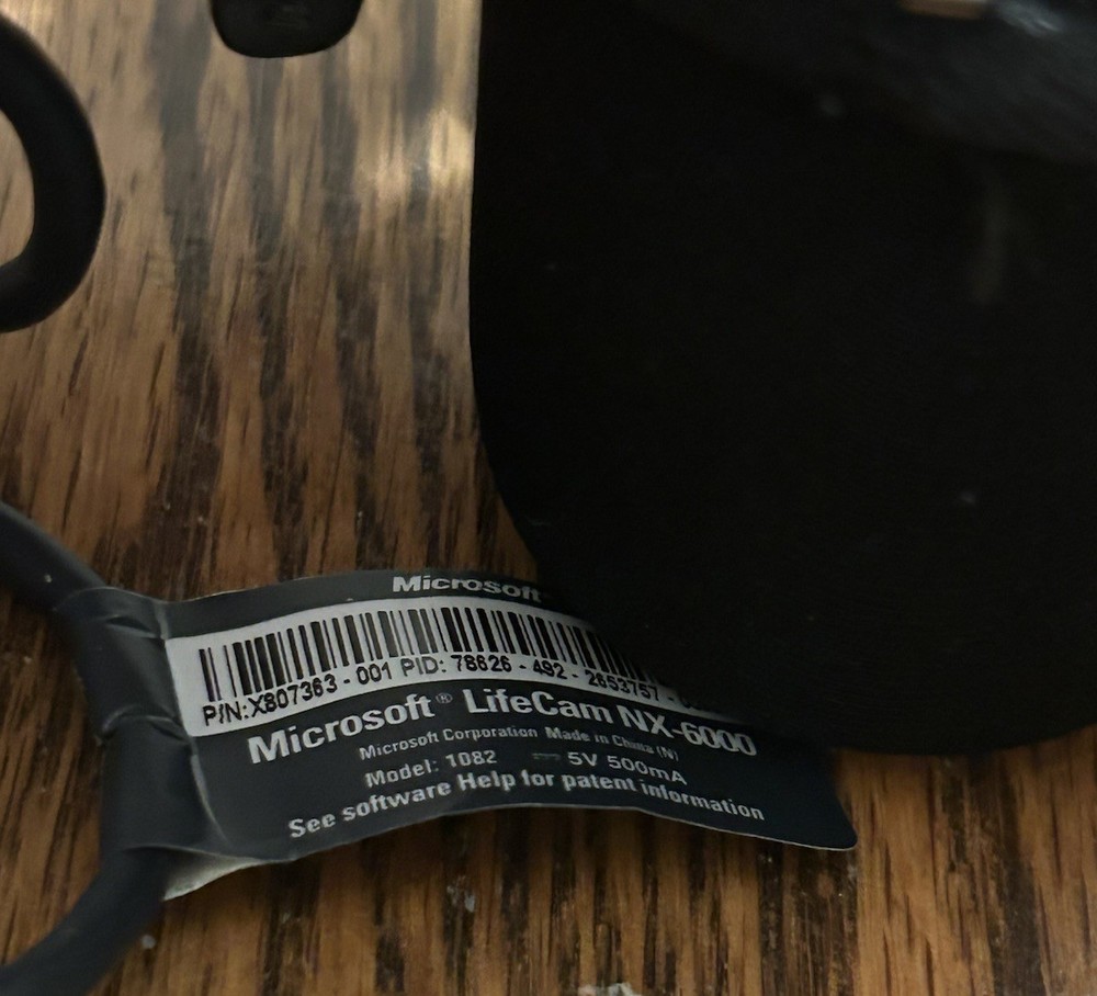 Microsoft LifeCam NX-6000 PC USB Camera Webcam - Good Condition With Carry Case