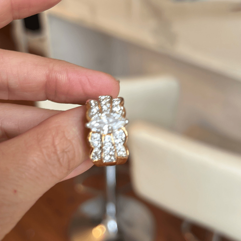 RSC multi diamond costume ring with gold size 9.5