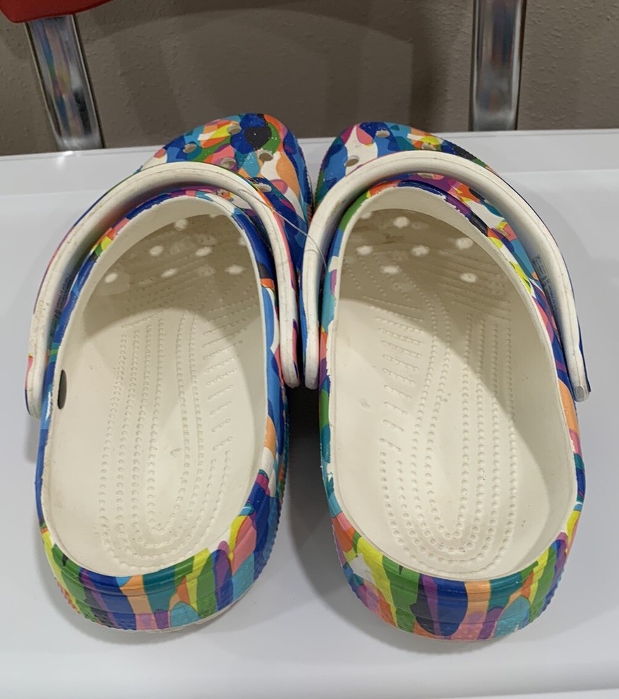 Crocs Classic Confetti Bubble Block Clogs White Multi Color M 10 W 12