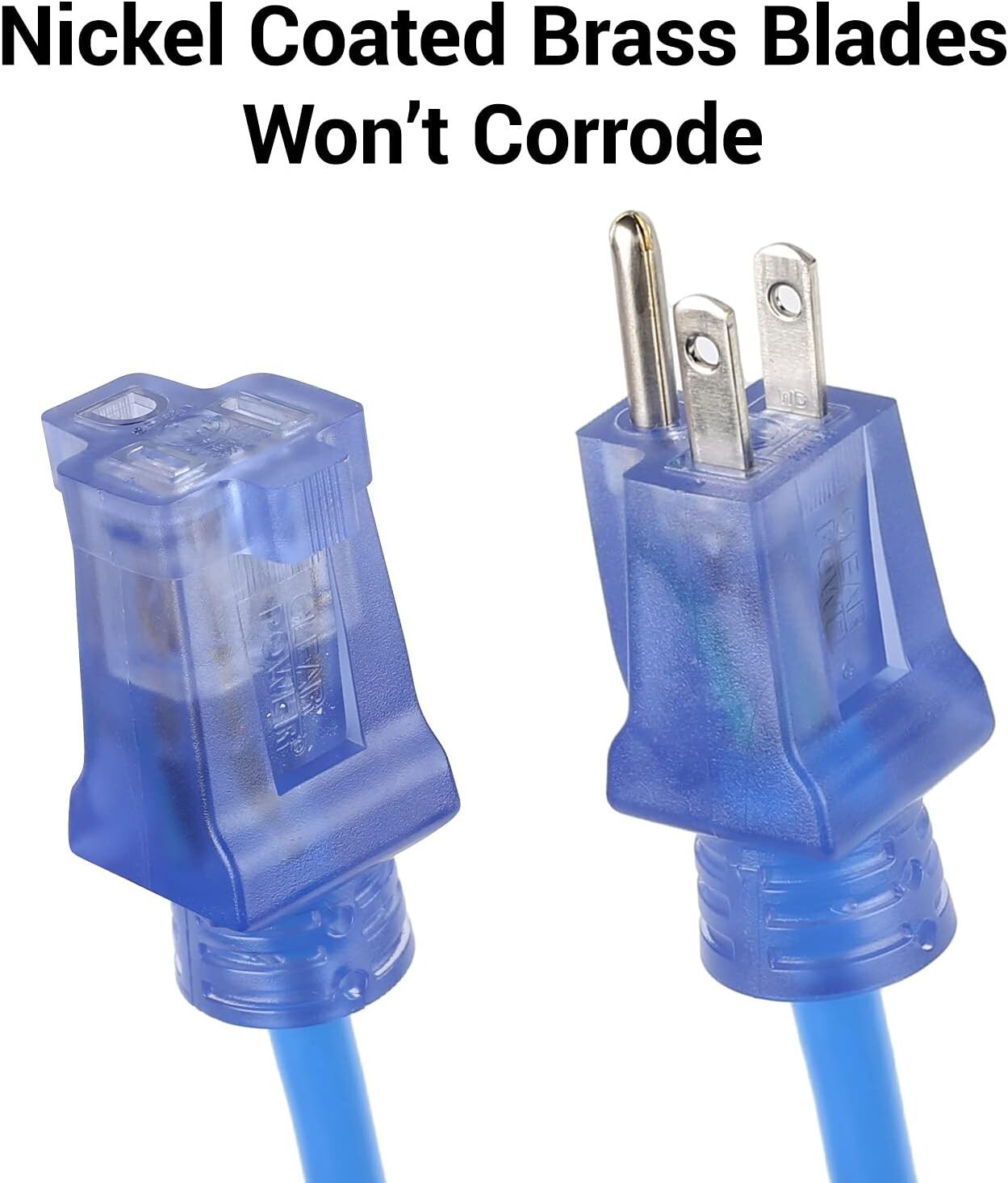 100 Ft Extreme Cold Weather Outdoor Extension Cord, Lighted End, 16/3 SJTW