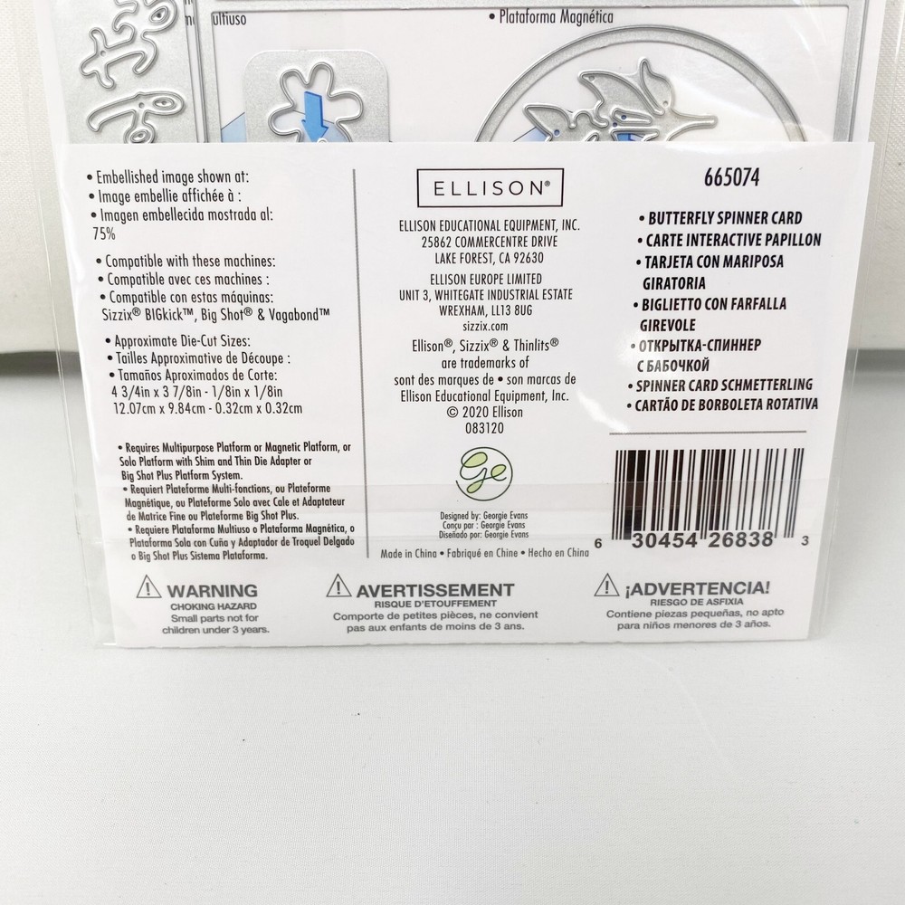 Sizzix Thinlits Butterfly Spinner Card Cutting Dies by Georgia Evan NEW