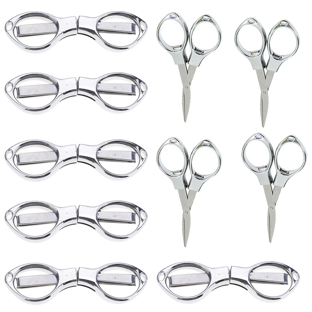 10PC Folding Camping Scissors Keychain Scissor Mini Cutter US