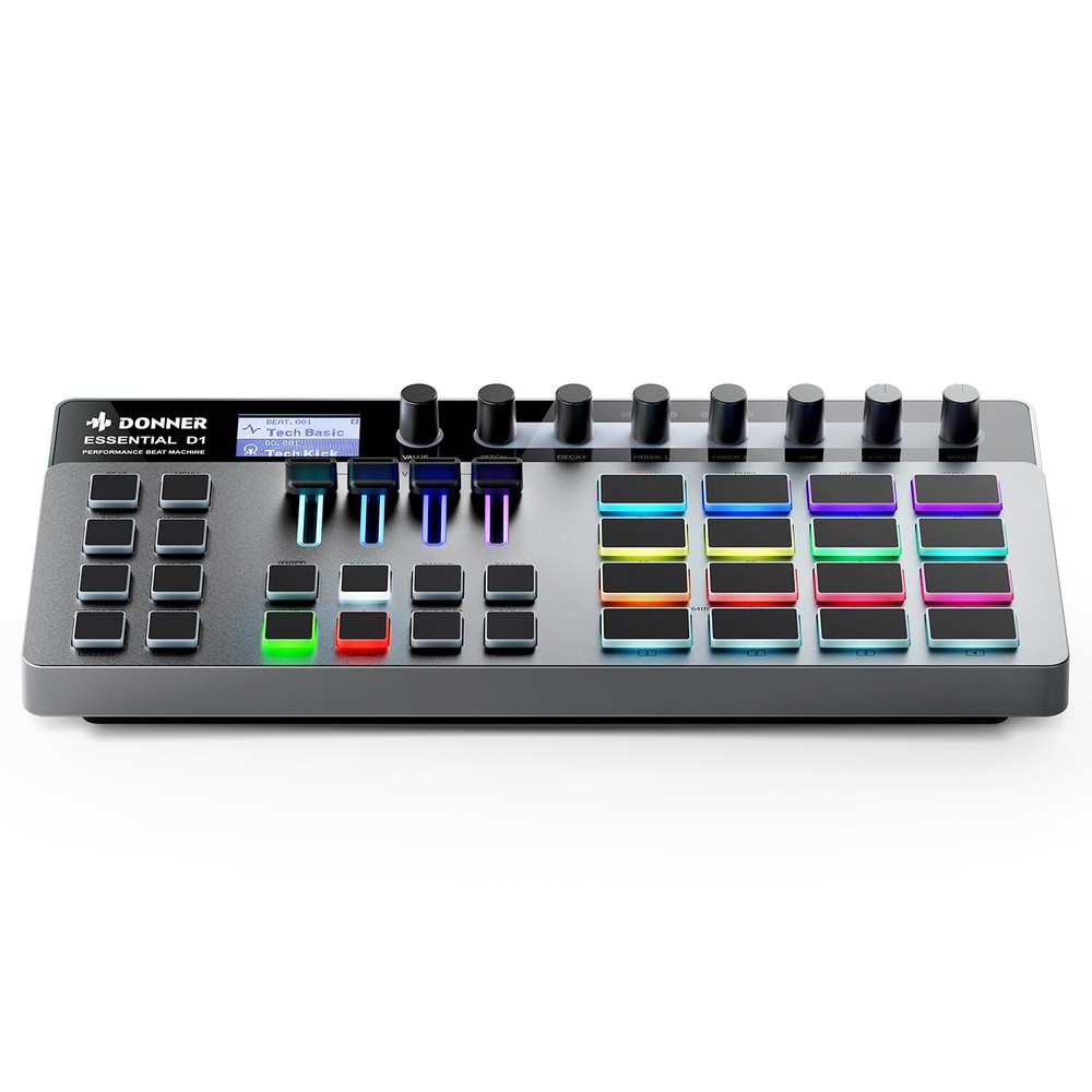 Donner D1 Digital Drum Machine Step Sequencer Multieffect 12 Channel 4GB Storage