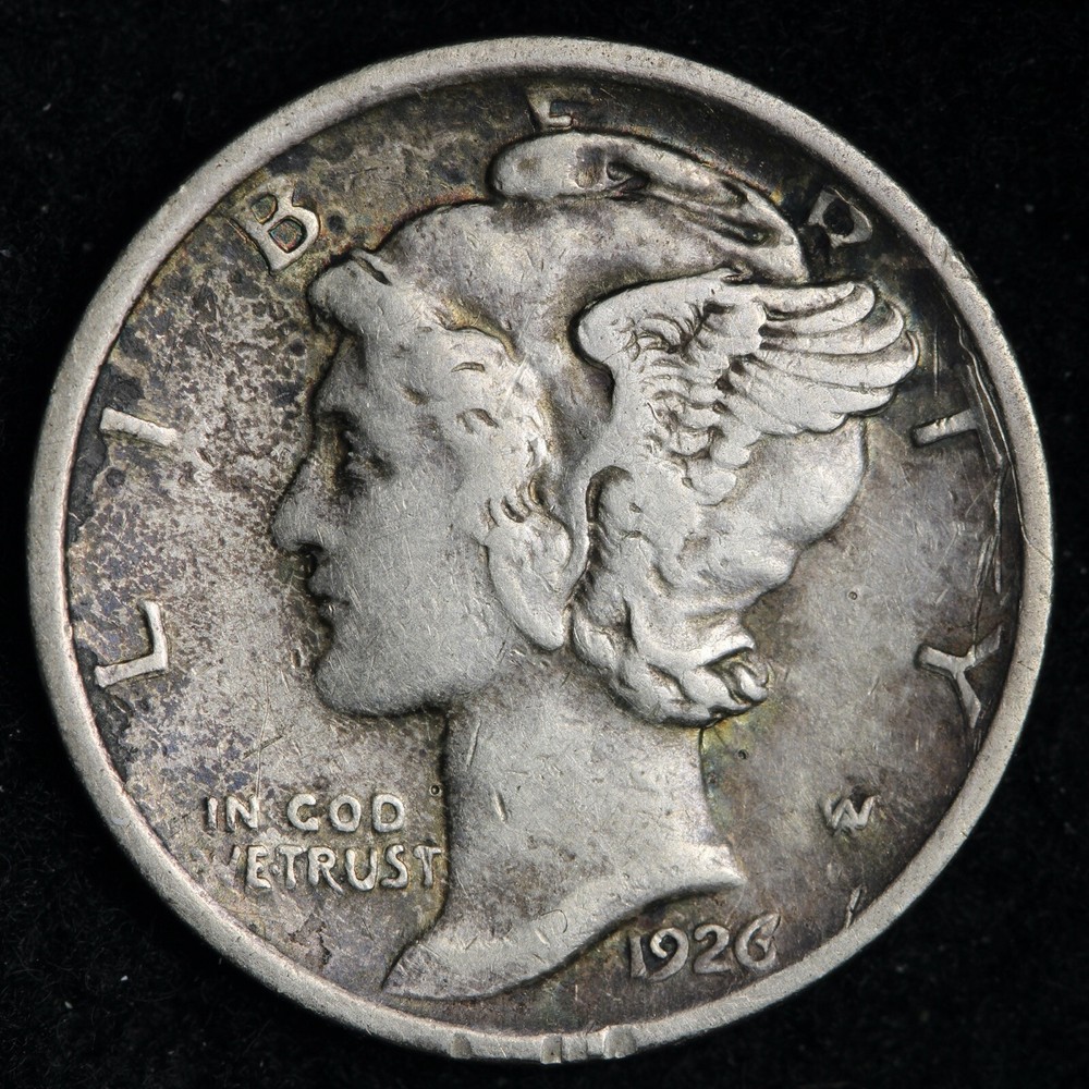 1926-D Mercury Silver Dime CHOICE XF E275 DQCF