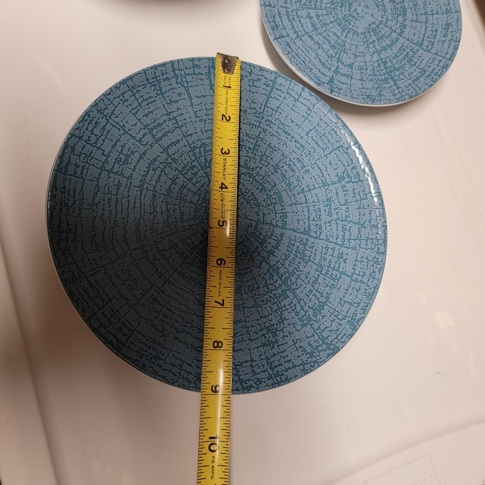 Bauscher Germany ARBOR Teal Blue Pattern. 12 Pc Dinnerware Porcelain. HTF Nice