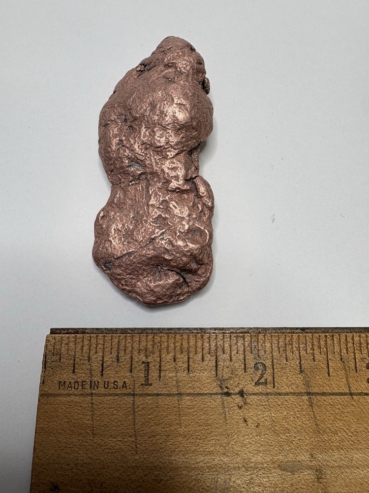 Pure Native Michigan Solid Copper Nugget Specimen Keweenaw Peninsula Mineral