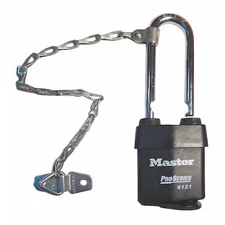 Master Lock 6121Kaljcn10g010 Padlock, Keyed Alike, Long Shackle, Rectangular