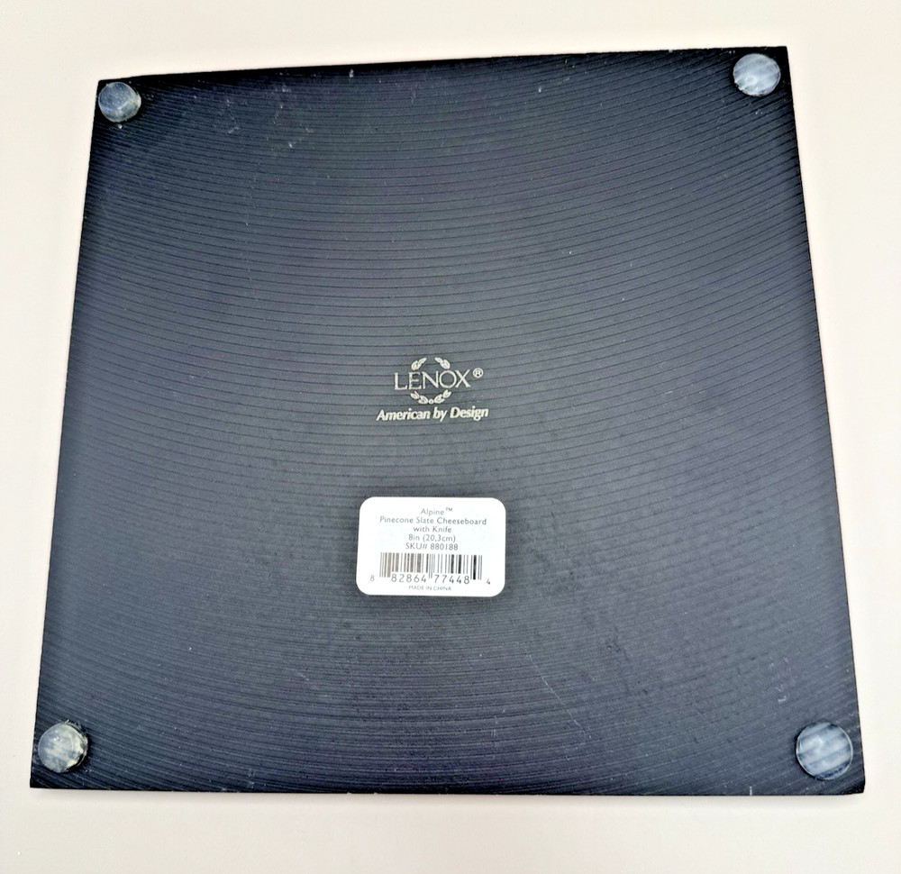 LENOX Alpine Pinecone Slate Cheeseboard 8" Serving Tray-Missing Knife