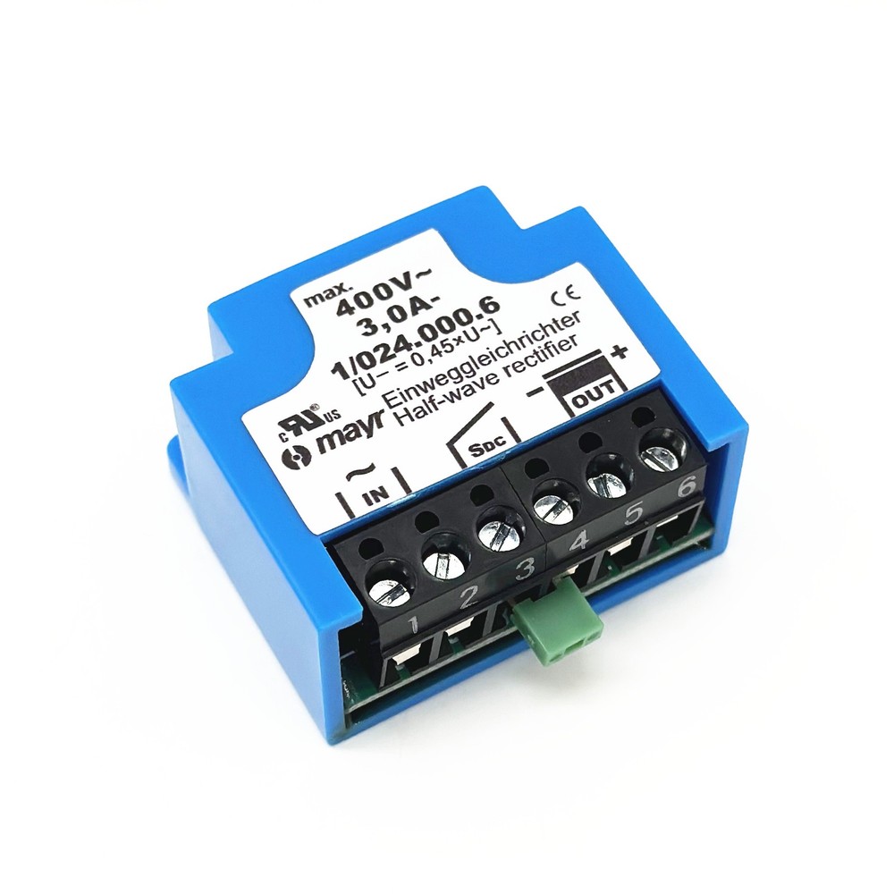 MAYR Einweggleichrichter 1/024.000.6 400VAC 3,0A- Half-Wave rectifier module