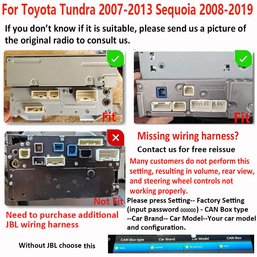 Apple Carplay Car Stereo GPS Radio For Toyota Tundra 2007-2013 Sequoia 2008-2019