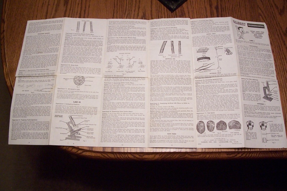 1960's Gilbert Youth Microscope with Instructions - No Slides