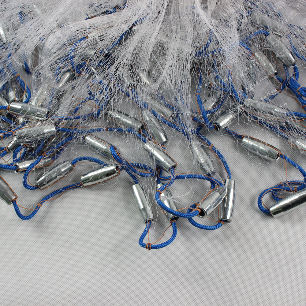 14ft Fishing Cast Net Quick Throw Nylon Mesh Drawstring Chain Bottom Spread