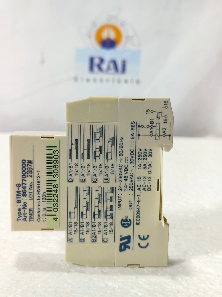 WEIDMULLER BTM-S MULTI-FUNCTION TIME RELAY TIMER 0.1S-120H 24-48VDC / 24-240VAC