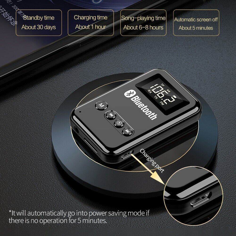 USB Bluetooth 5.0 Transmitter Receiver 4in1 Wireless Audio 3.5mm Aux Car Adapter