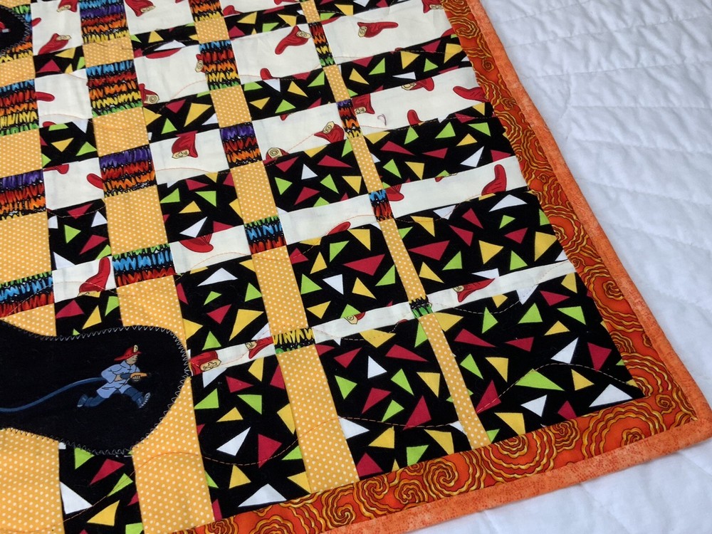 Patchwork Quilt Wall Hanging, Rectangles, Contemporary Prints, Fire Trucks