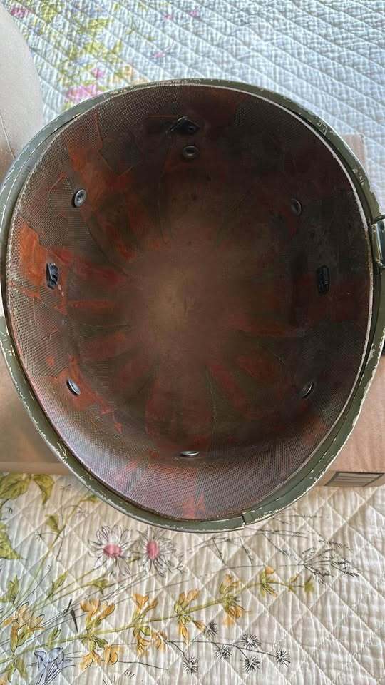 Original WW2 US M1 Helmet Front Seam