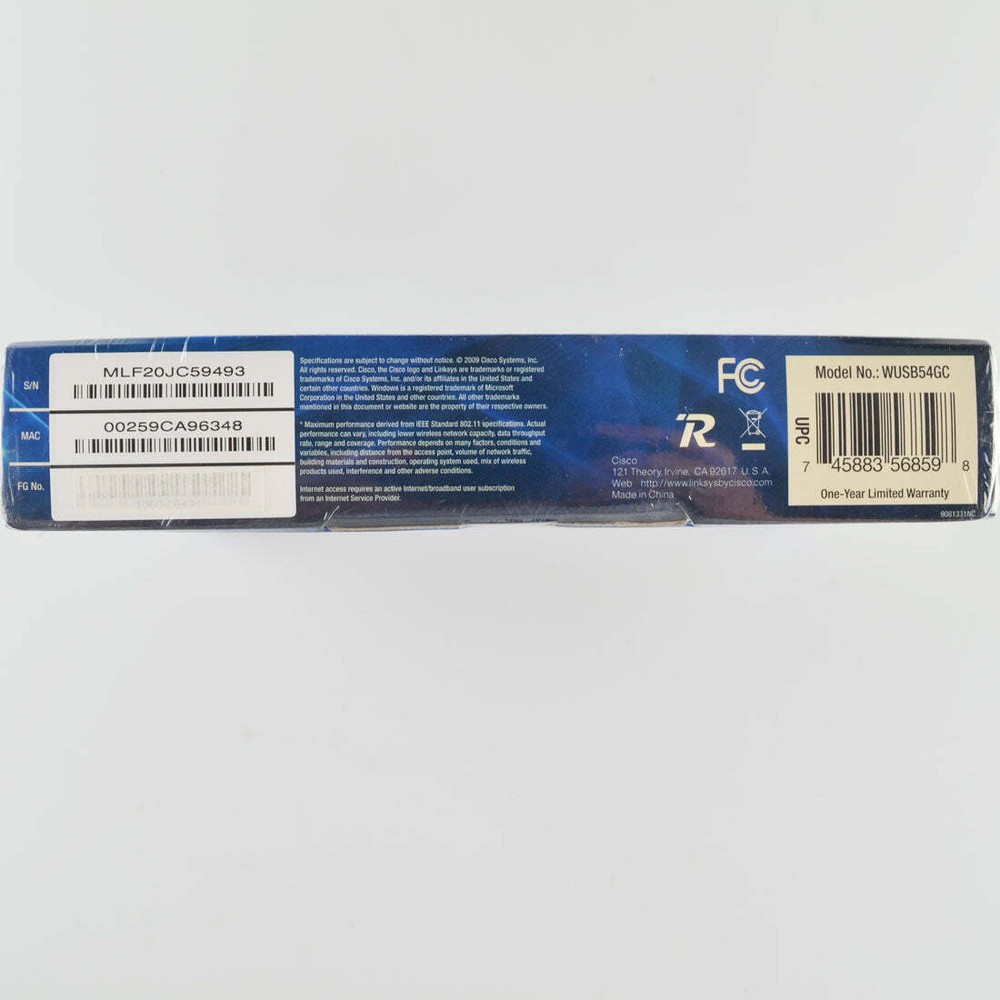 Linksys Wireless-G USB Adapter - Cisco Basic Wireless - WUSB54GC - NEW