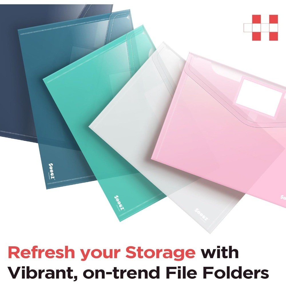 Plastic Envelopes 10Pack Heavy Duty Clear File Folders Document Holders Storage