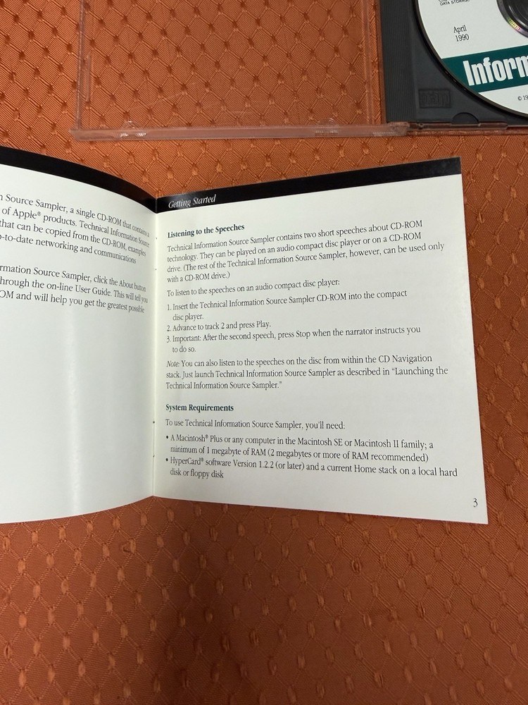 Information Source CD Loaded w/ Macintosh SW/Info by Apple Computer 1990 Sampler