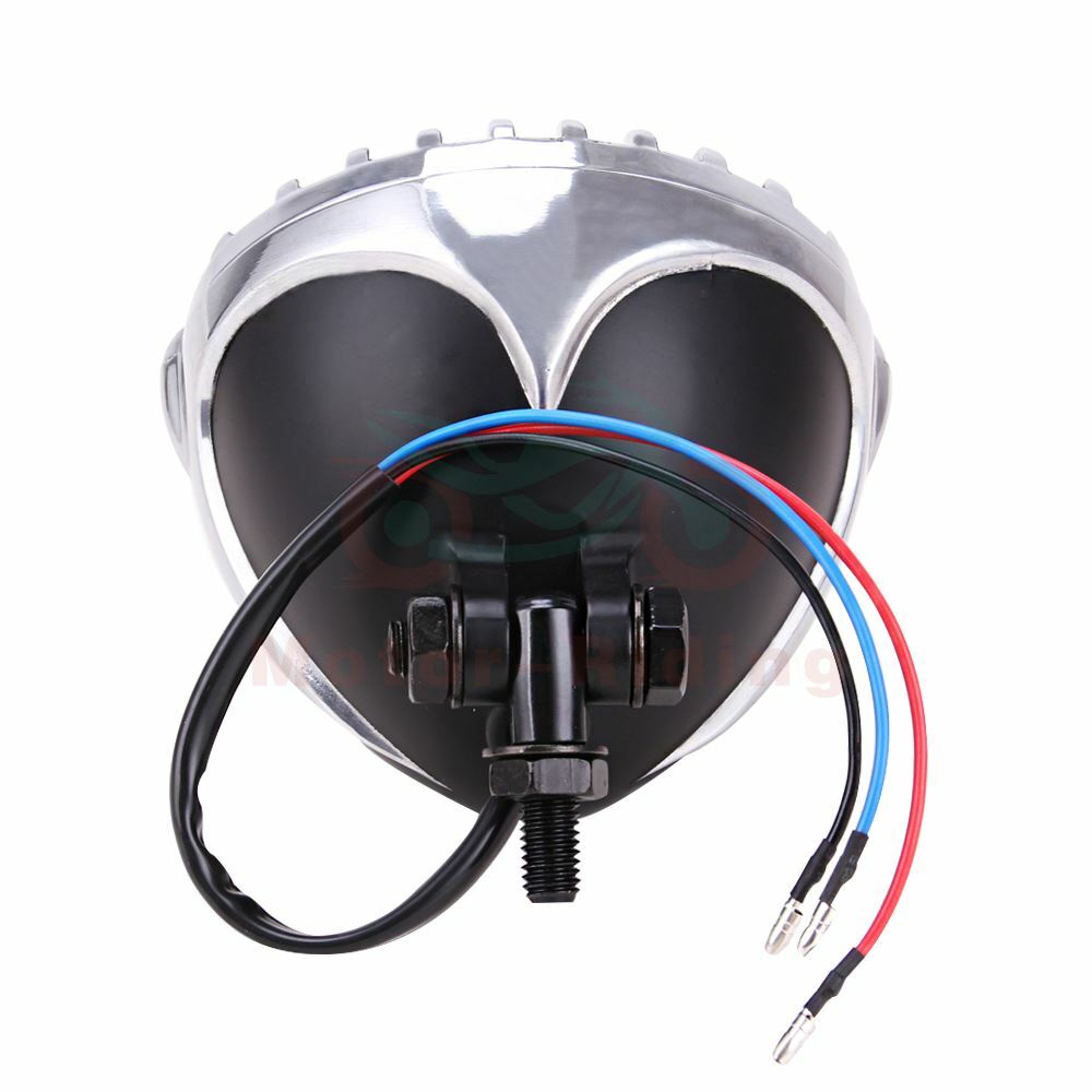 Black Chrome Headlight Finned Prison Grill For Harley Cruiser Chopper Bobber US