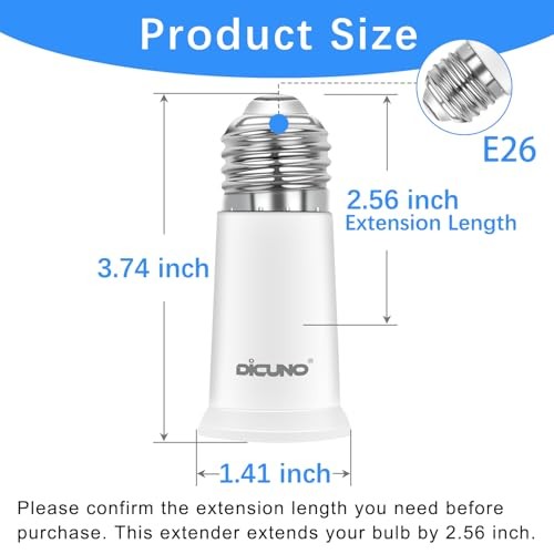 E6 Socket Extender, E6 Medium Screw Base, Light Socket Extender by.56 Inch 2
