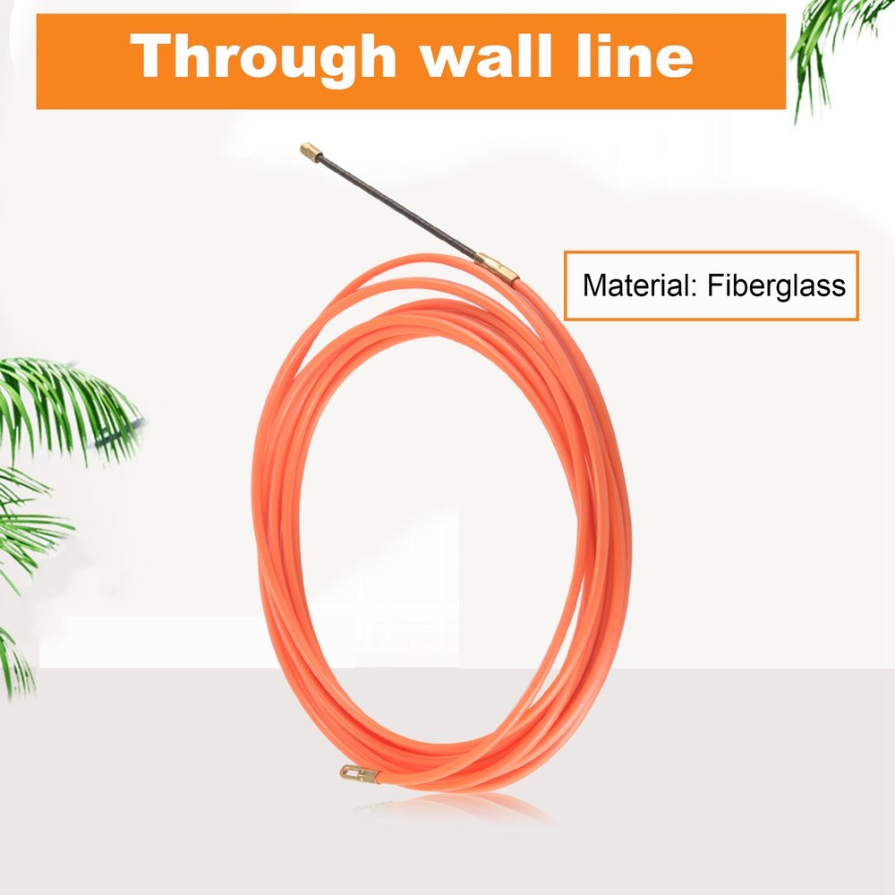 4Mm 5 Meter Orange Guide Device Nylon Electric Cable Push Pullers Duct1780