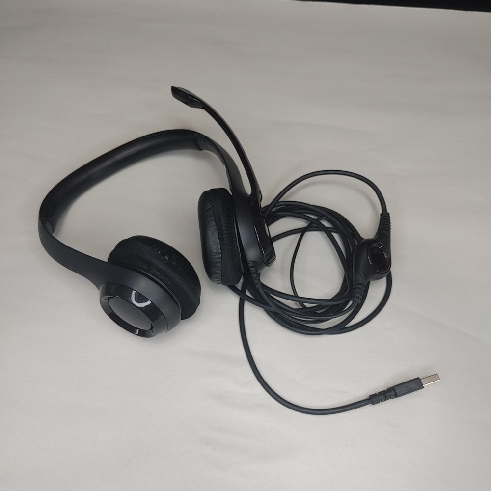 Logitech H390 USB Computer Headset Noise Cancelling Mic Stereo Tested