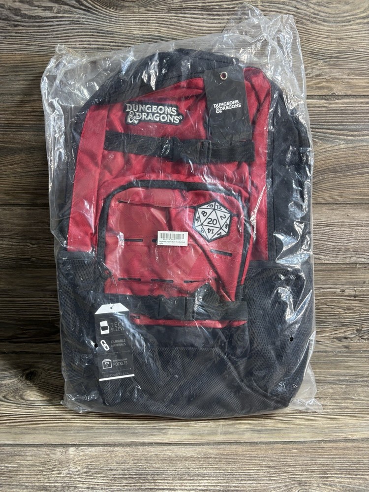 Dungeons & Dragons Dice Logo Black Red Backpack Bag