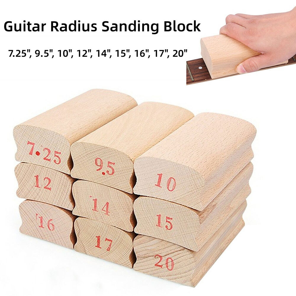 Wooden Guitar Bass Radius Sanding Block Fret Leveling Fingerboard luthier Tools~