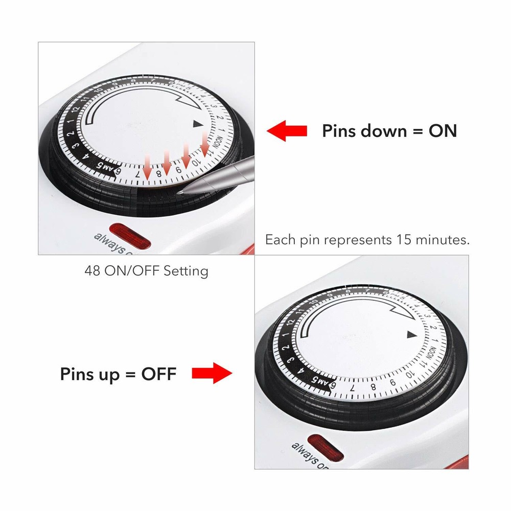 BN-LINK Surge Protector with 8 Outlets & Timer Power Strip Mechanical Auto timer
