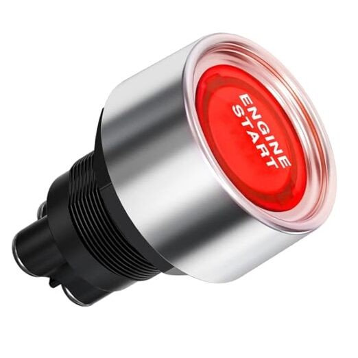 Universal 12V-24V/50A SPST Momentary Start Switch, Push Start Ignition Switch,